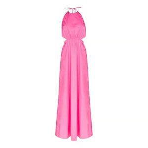 NWOT STAUD Women's Pink Apfel Cutout Cotton-blend Maxi Dress